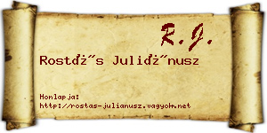 Rostás Juliánusz névjegykártya